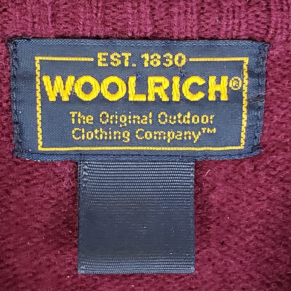 Vintage Woolrich Sweater Wool Knit Burgundy Crewneck Mens Size Large - Picture 6 of 9